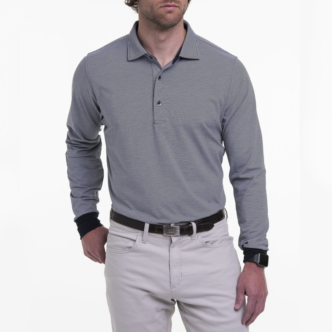 Parkway Stripe Natural Jersey Polo