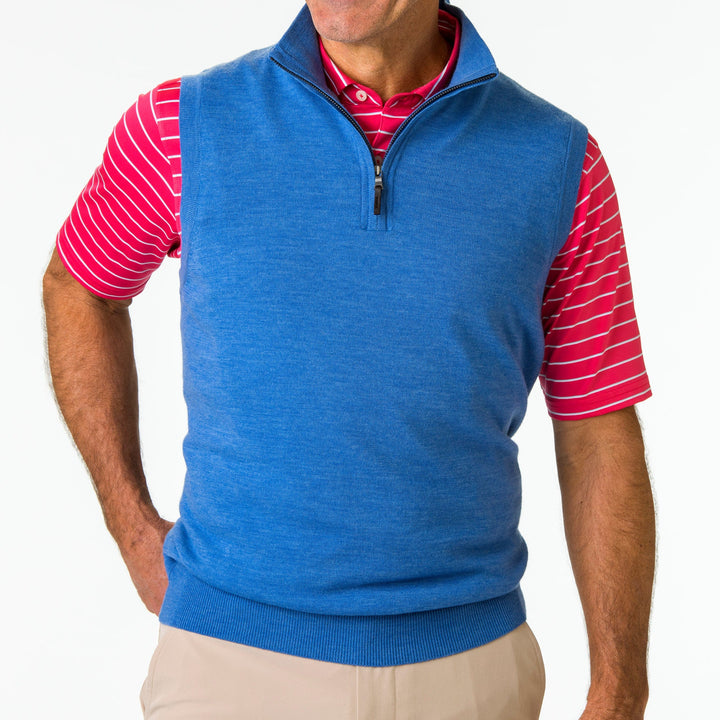 Baruffa Merino Quarter Zip Windvest-Sale