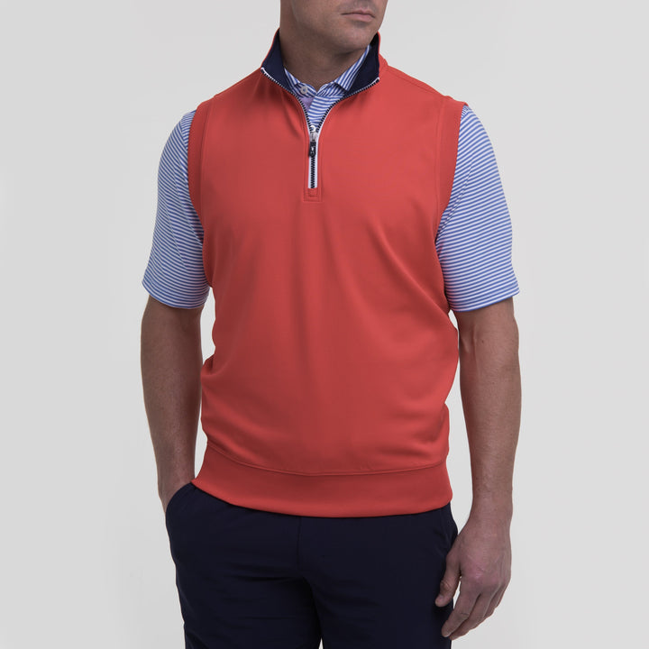 Caves Solid Quarter Zip Vest-Sale