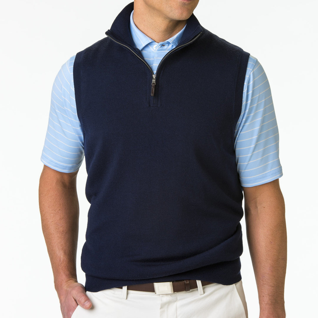 Baruffa Merino Quarter Zip Windvest - Fairway & Greene