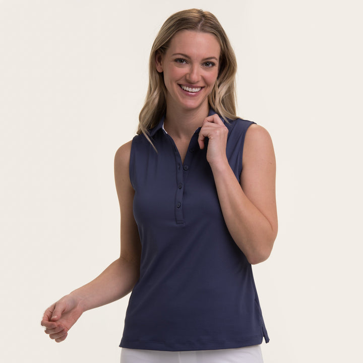 SLEEVELESS CHARLOTTE JERSEY POLO - Sale